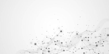 Genel ağ bağlantı pankartı tasarım şablonu. Küresel iş konseptinde sosyal ağ iletişiminin başı. Büyük veri görselleştirmesi. İnternet teknolojisi.