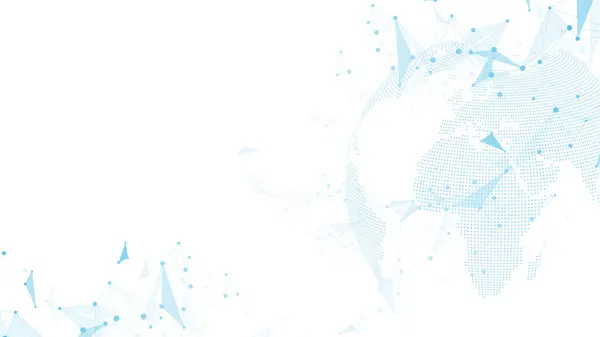 Mondiaal Banner Ontwerp Voor Netwerkverbinding Header Sociale Netwerkcommunicatie Het Wereldwijde — Stockvector