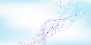 Genel ağ bağlantı pankartı tasarım şablonu. Küresel iş konseptinde sosyal ağ iletişiminin başı. Büyük veri görselleştirmesi. İnternet teknolojisi.