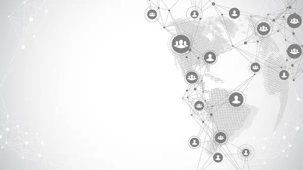 Глобальный Шаблон Проектирования Баннеров Сетевого Подключения Заголовок Сообщения Социальных Сетей — стоковый вектор