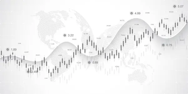 График Торговли Фондовом Рынке Валютном Рынке Графической Концепции Финансовых Инвестиций — стоковый вектор