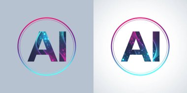 AI Banner Concept In The Digital Style. İnternet Teknolojisi için Üretici Fikirler Tasarım Elemanı. Gelecek Teknolojisi Yapay Zeka Konsepti