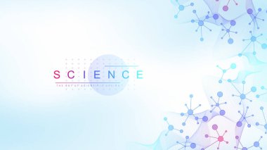 Bilim araştırmaları ve gen genetiği için DNA Soyut Arkaplan Yapısı, Sağlık ve Tıp Tasarımı. Vektör İllüstrasyonu.