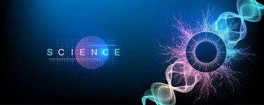 Bilim araştırmaları ve gen genetiği için DNA Soyut Arkaplan Yapısı, Sağlık ve Tıp Tasarımı. Vektör İllüstrasyonu.