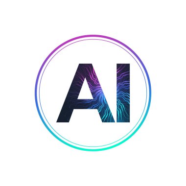 AI Banner Concept In The Digital Style. İnternet Teknolojisi için Üretici Fikirler Tasarım Elemanı. Gelecek Teknolojisi Yapay Zeka Konsepti
