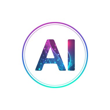 AI Banner Concept In The Digital Style. İnternet Teknolojisi için Üretici Fikirler Tasarım Elemanı. Gelecek Teknolojisi Yapay Zeka Konsepti.