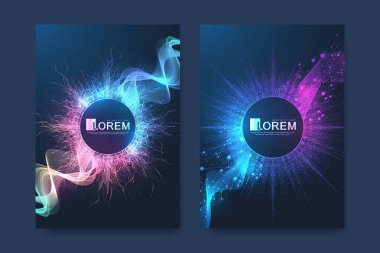 Rapor ve broşür, broşür, broşür, broşür, broşür, poster, başlık, afiş, web sitesi, sunum için soyut dijital teknoloji kapağı tasarımı. Vektör illüstrasyonu
