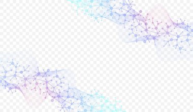 Moleküler soyut yapı arka planı. Molekül DNA 'lı bilimsel vektör çizimi. Pankart şablonu veya başlığı için tıbbi, bilim ve teknoloji kavramı.