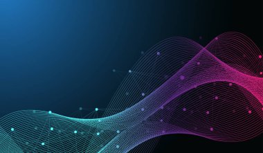 Genel ağ bağlantı pankartı tasarım şablonu. Küresel iş konseptinde sosyal ağ iletişiminin başı. Büyük veri görselleştirmesi. İnternet teknolojisi.