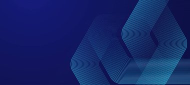 Altıgenli dijital gelecekçi teknoloji kavramı. Dijital altıgen mavi soyut arkaplan. Poster, broşür, kapak, pankart, web sitesi, başlık için Geometrik çizgili sanat tasarımı.