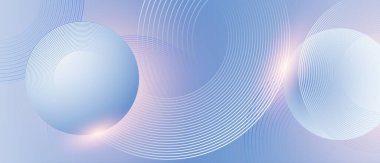 Açık mavi arkaplanda soyut çember çizgileri. Poster, broşür, kapak, web sitesi, başlık, web pankartı, sunum için Geometrik çizgili sanat tasarımı.