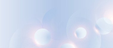 Açık mavi arkaplanda soyut çember çizgileri. Poster, broşür, kapak, web sitesi, başlık, web pankartı, sunum için Geometrik çizgili sanat tasarımı.