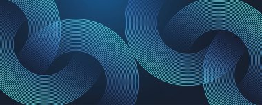 Açık mavi arkaplanda soyut çember çizgileri. Poster, broşür, kapak, web sitesi, başlık, web pankartı, sunum için Geometrik çizgili sanat tasarımı.