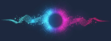 AI Banner Concept In The Digital Style. İnternet Teknolojisi için Üretici Fikirler Tasarım Elemanı. Gelecek Teknolojisi Yapay Zeka Konsepti