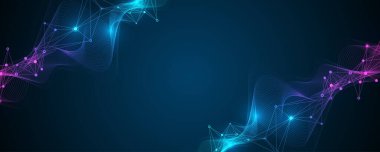 Soyut teknoloji ağ bağlantı noktaları. Dijital teknoloji ve büyük veri analiz geçmişi. Pleksus çizgileri olan beyaz bir arka plan. Soyut ağ ile Geometrik arkaplan.