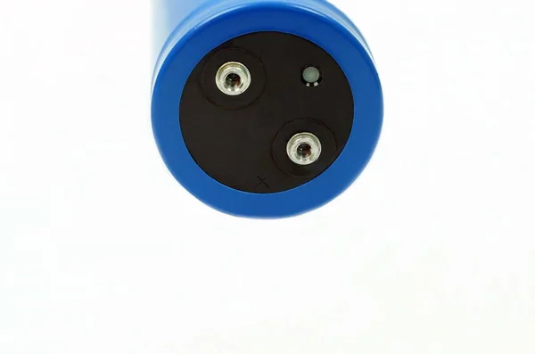 Veiw Lateral Dianteiro Para Conector Positivo Negativo Capacitor Potência — Fotografia de Stock