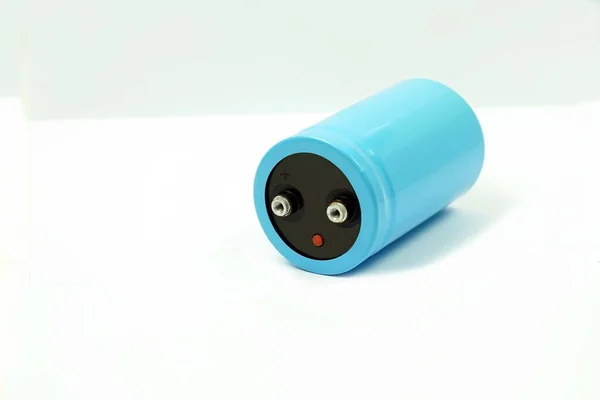Ângulo Lateral Veiw Condensador Potência Azul Claro — Fotografia de Stock