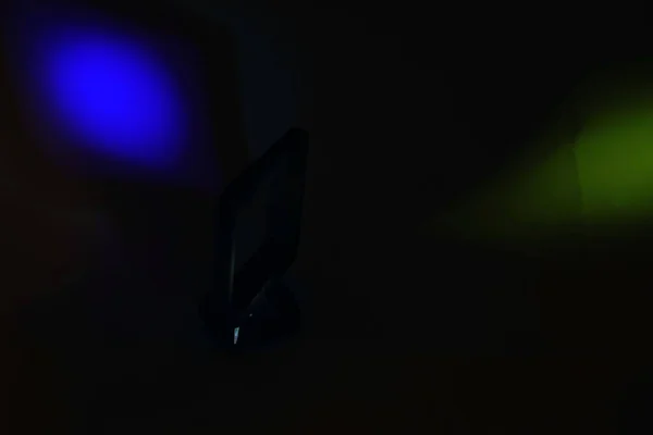 Blur Dark Light Throgh Reflec Many Colors Dichroic Mirro — Stock Photo, Image