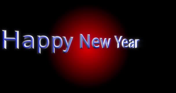 短いビデオ幸せな新年上の赤い円と黒の背景 — ストック動画