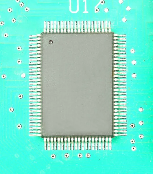 A IC chipe soldered on PCB boards.