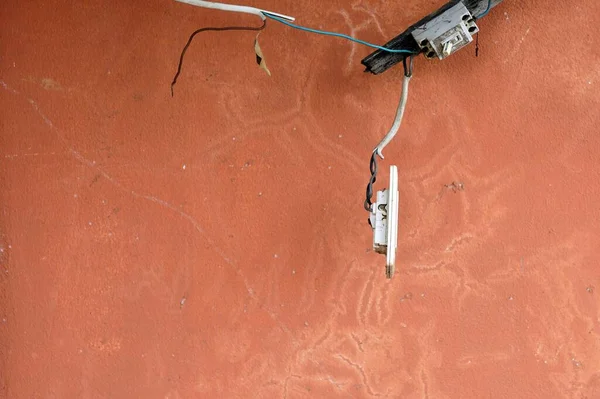 Elektrische Stekker Muur Kapot Wat Gevaarlijk — Stockfoto