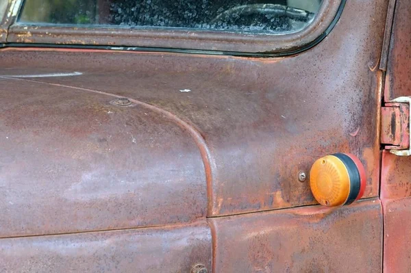 Angle Veiw Car Turn Signal Old Car Rust — Stock Photo, Image