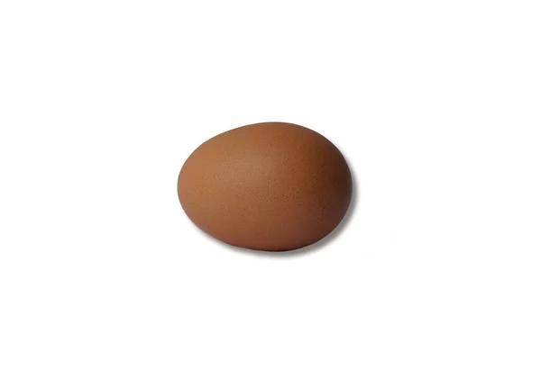 Коричневый Куриное Яйцо Изолированы Лечь Белом Фоне Пищевые Концепции Исцеления — стоковое фото