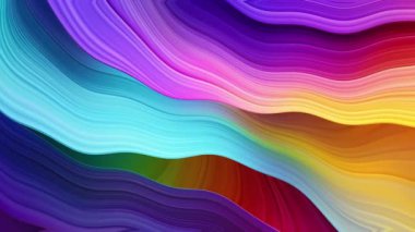 Çok renkli soyut dalgalı arkaplan 3d resimleme bir dalga hareketi oluşturur.