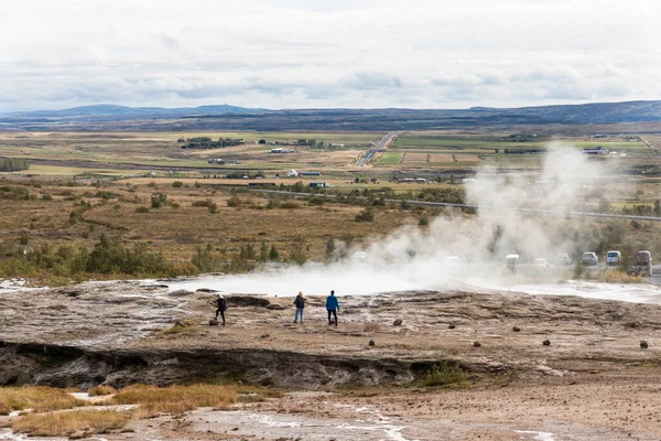Geysir Famous Hot Spring Geothermal Area Haukadalur Valley Southwest Iceland — Stock Photo, Image