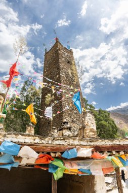 Danba generic ancient towers within the Suopo village in SIchuan China were erected as posts to guard and defend from enemies. clipart