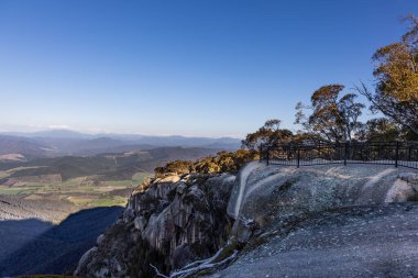 Scenic alpine outback nature view from Bents Lookout points at Mount Buffalo National park, Victoria Australia