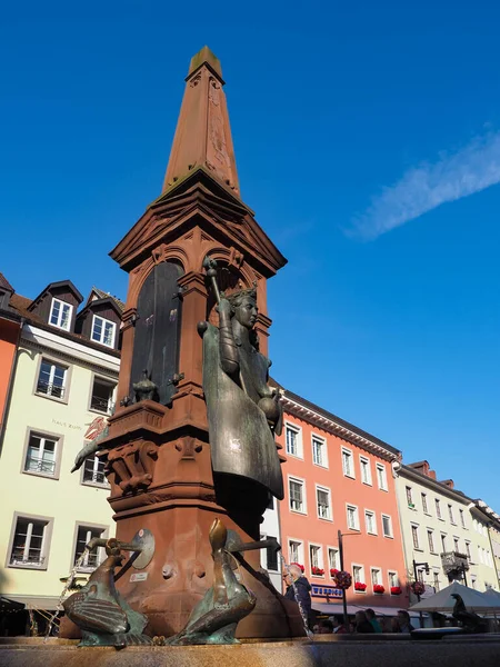 Der Kaiserbrunnen Ist Ein Berühmtes Denkmal Der Konstanzer Altstadt Der — Stockfoto