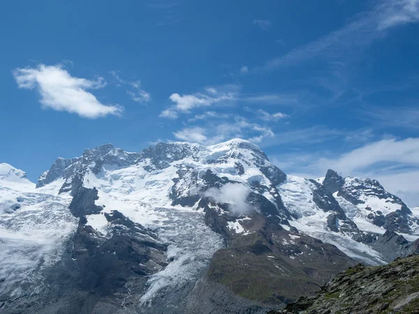 Pohled Jeden Vrcholů Švýcarska Nad 4000M Breithorn Blízko Zermmat Valais — Stock fotografie