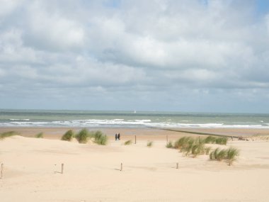 Belçika 'nın Oostende şehrinin yakınlarında gezginler güzel kum tepeleri olan vahşi bir sahil buldular.. 