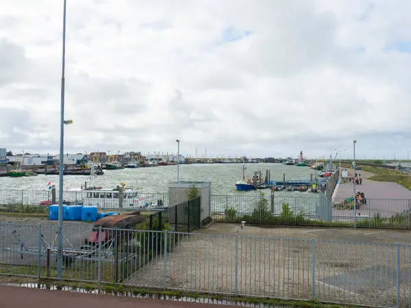 Hollanda 'daki Den Oever' in büyük bir ticari engeli var. Limanın merkez havzasına çeşitli teknelerle bakın..