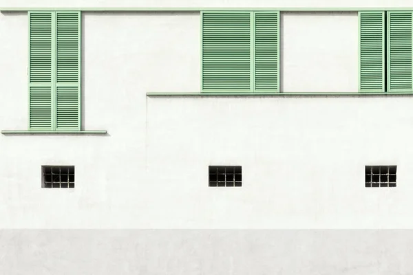 Gebäudefront Fassade Mit Geschlossenen Fenstern — Stockfoto