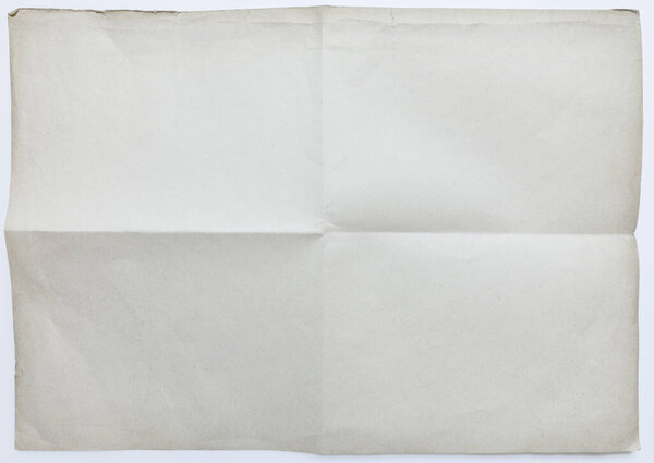 Empty paper folded in four, texture background