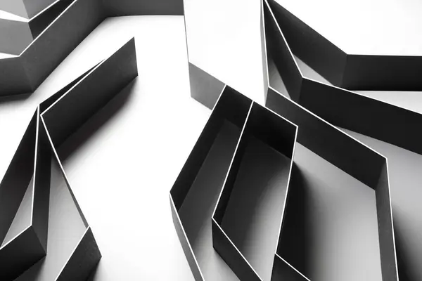 黒と白の幾何学的な構成 — ストック写真