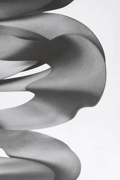 Soyut şekil beyaz, fütürist arkaplanda izole edilmiş, gri arkaplan