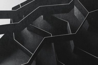 Siyah yapı, labirent, soyut mimari kavram