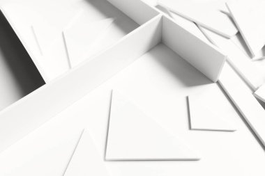 Geometrik beyaz elementlerle modern bileşim