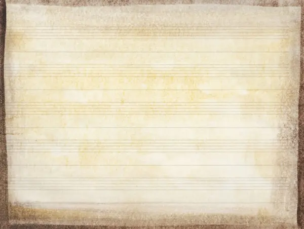 带有棕色边框 纹理背景的旧乐谱的特写 — 图库照片