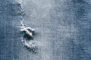 Close-up of hole in the jeans pants, texture background clipart