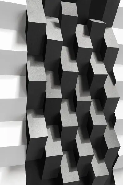 黒と白のペーパーストライプの抽象構成 — ストック写真