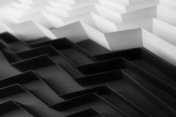 紙のストライプと黒と白の抽象的な背景 — ストック写真