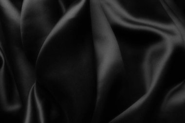 Dalgalı zarif siyah saten ipekten, soyut arkaplan