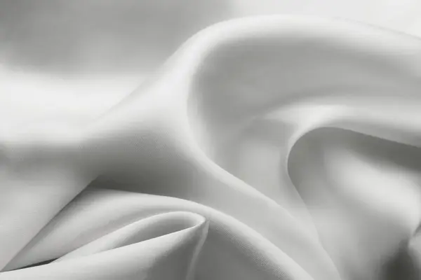 Elegante Witte Satijnen Zijde Met Golven Abstracte Achtergrond — Stockfoto