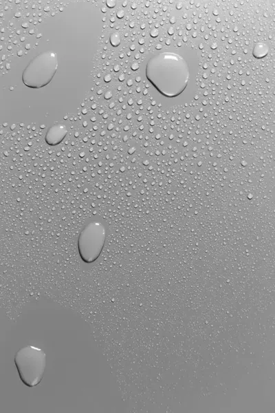 Surface Water Drops Grey Background — Stock Photo, Image