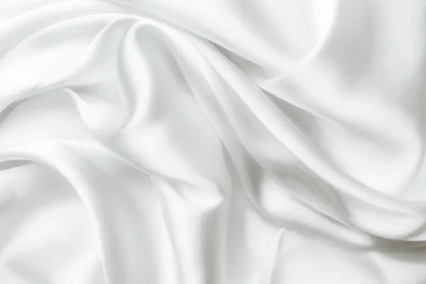 Seda Cetim Branco Elegante Com Ondas Fundo Abstrato — Fotografia de Stock