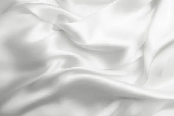 Κομψό Λευκό Σατέν Μετάξι Κύματα Αφηρημένο Φόντο — Φωτογραφία Αρχείου